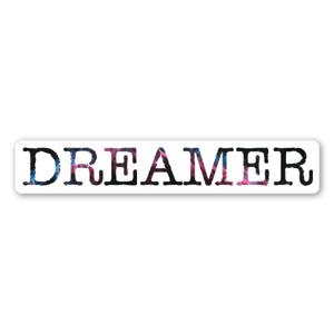 Sticker en couleur avec le mot "Dreamer".