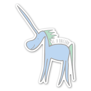 Sticker d'une licorne style dessin d'enfant.