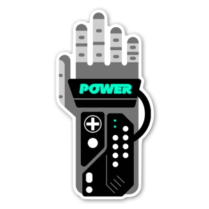 Sticker d'une main robotique - Power - par Gore Juice.