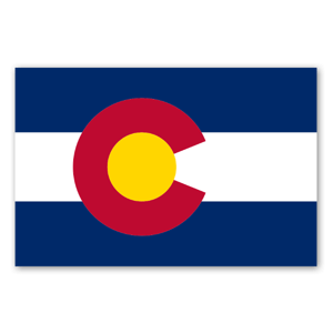 Sticker du drapeau de l'état du Colorado, rectangulaire.