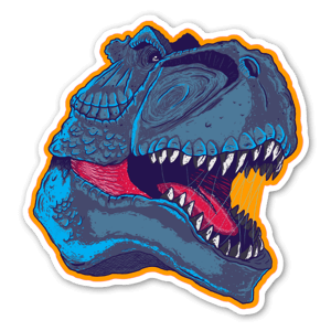 Sticker du plus célèbre des dinosaur de Jurassic Park - par KoeleKoen.