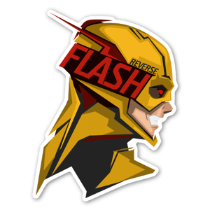 Sticker du Professeur Zoom le Reverse-Flash stylisé par Bosslogic.
