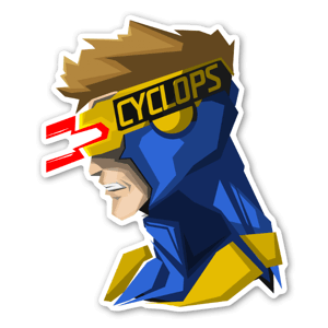 Sticker de Cyclope de Marvel X-men stylisé par Bosslogic.