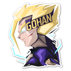 Sticker de Gohan en super saiyan 2 - DBZ - stylisé par Bosslogic.