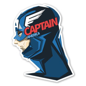 Sticker de Captain America stylisé par Bosslogic.
