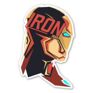 Sticker d'Iron Man stylisé par Bosslogic.