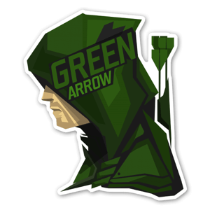 Sticker de Green Arrow stylisé par Bosslogic.