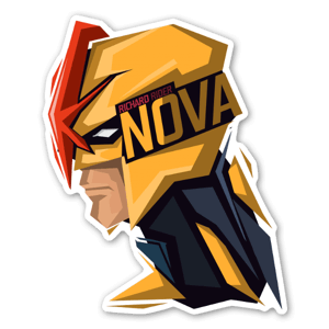 Sticker Nova Richard Rider stylisé par Bosslogic.
