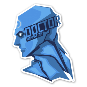 Sticker du Dr Manhattan stylisé par Bosslogic.