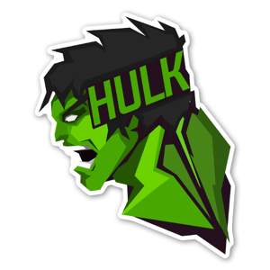 Sticker du Hulk stylisé par Bosslogic.