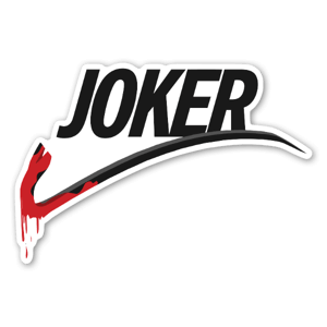 Sticker Logo revisité - le Joker sait se servir d'un pied de biche! par Bosslogic. 