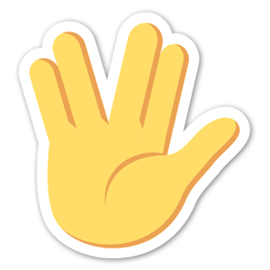 Sticker de la main de Spock par EmojiOne. 