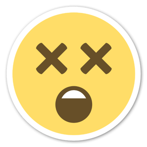 Sticker du smiley tête qui tourne par EmojiOne. 