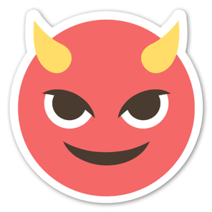 Sticker du smiley diable par EmojiOne. 