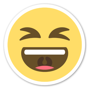 Sticker du smiley qui rit pas EmojiOne. 