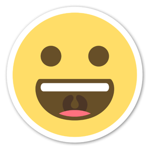 Sticker du visage souriant par EmojiOne. 