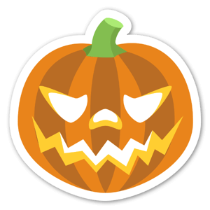 Sticker citrouille d'Halloween par EmojiOne. 