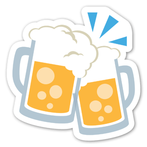 Sticker Tchin-Tchin à la tienne ! par EmojiOne. 