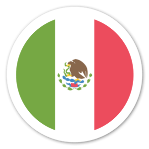 Sticker rond du drapeau mexicain par EmojiOne. 