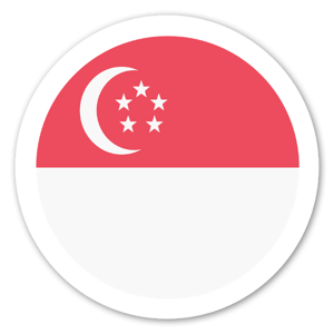 Sticker rond du drapeau de Singapour par EmojiOne. 