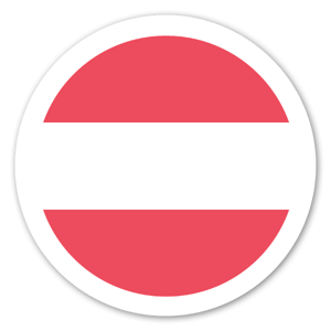 Sticker rond du drapeau autrichien par EmojiOne. 