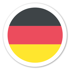 Sticker rond du drapeau allemand par EmojiOne. 