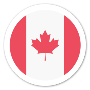 Sticker rond du drapeau canadien par EmojiOne. 