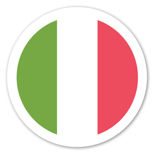 Sticker rond du drapeau italien par EmojiOne. 