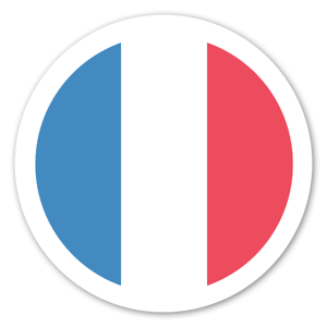 Sticker rond du drapeau français par EmojiOne. 