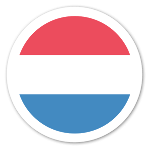 Sticker rond du drapeau néerlandais par EmojiOne. 