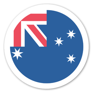 Sticker rond du drapeau australien par EmojiOne. 