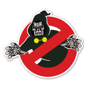 Sticker mash-up DoomBusters par Don Calamari. 