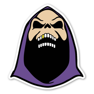 Sticker du squelette à barbe par Don Calamari. 