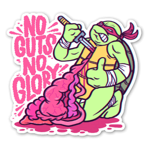 Sticker Seppuku - No guts no glory - pas de gloire sans tripes - par Dan Evans. 