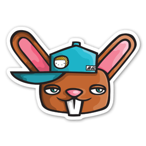 Sticker du lapin à casquette par Afar25. 