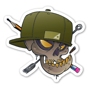 Sticker Tattoo Skull 