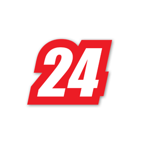 Sticker Racing 24 rouge blanc