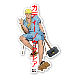 Sticker "EIKICHI ONIZUKA 22 CELIBATAIRE ET LIBRE COMME L'AIR"