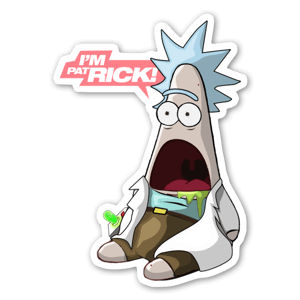 Sticker Mash-up Patrick X Rick & Morty