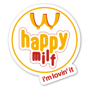 Caricature du logo Mac Donalds signé Squareshop.
Ce Stickers habillera avec merveille votre ordinateur portable ou votre frigo.