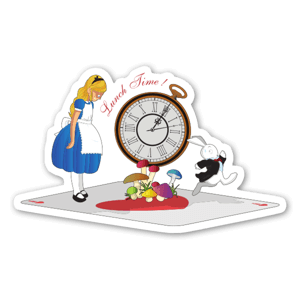 Caricature de Alice in Wonderland signé Squareshop.
Ce Stickers habillera avec classe votre ordinateur portable ou votre frigo.