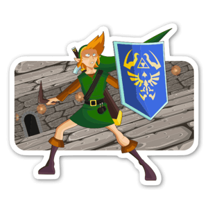 Caricature de Zelda signé Squareshop.
Ce Stickers habillera avec classe votre ordinateur portable ou votre frigo.