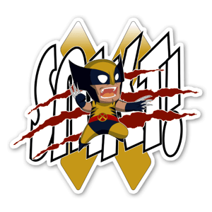 Caricature de Wolverine signé Squareshop.
Ce Stickers habillera avec classe votre ordinateur portable ou votre frigo.