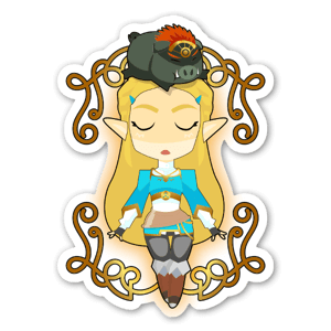 Caricature de Zelda signé Squareshop.
Ce Stickers habillera avec classe votre ordinateur portable ou votre frigo.