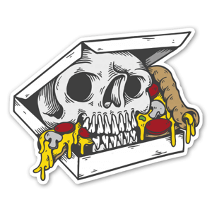 Sticker "Skull Pizza" par Ramone Sketch