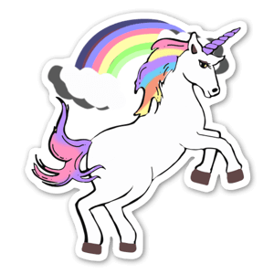 Sticker unicorn love