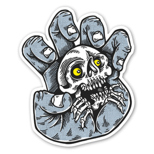 Sticker screaming skeleton