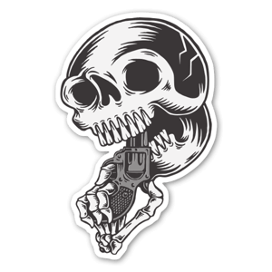 Sticker Skull & Gun