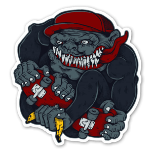 Sticker skate gorilla