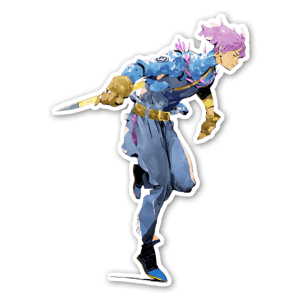 Customize your objects with this refined sticker or keep it as a mini print !
Future Trunks soft landing, ready to rewrite the story in his new outfit. 